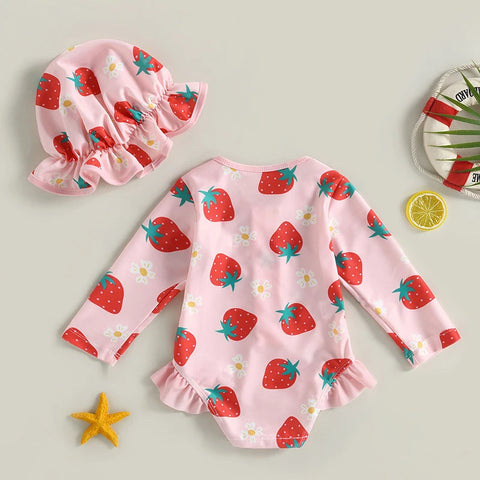 Baby Girls Swimwear with Cap