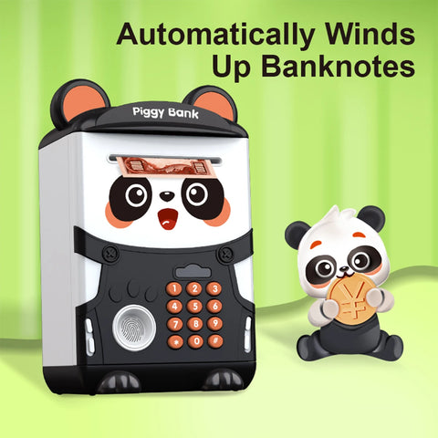 Panda Piggy Bank with Fingerprint & Password Unlock – Automatic ATM Money Box