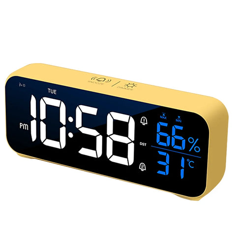LED Digital Alarm Clock - With Voice Control & Temperature Display