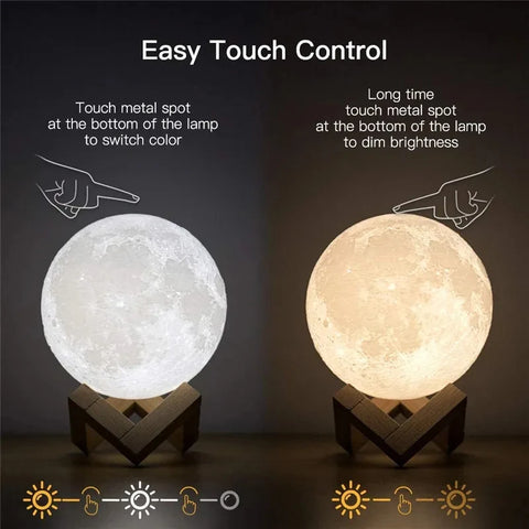Galaxy Moon Warm LED Night Light - Transforming Every Night Into Starry Glow Teeny Pandas
