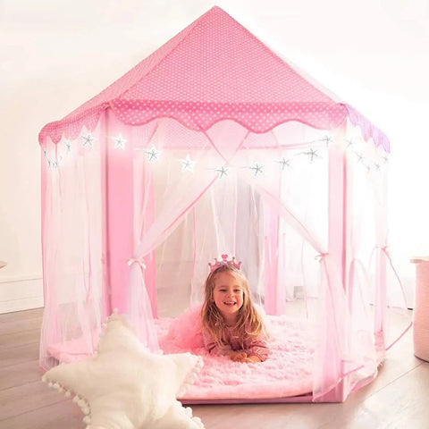 Princess Kids Toy Tipi Tent - Folding Play House for Girls