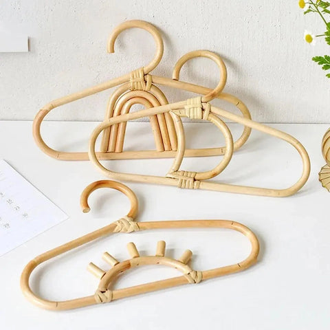 Eco-Friendly Kids Rattan Clothes Hanger - Non-toxic and Durable! Teeny Pandas