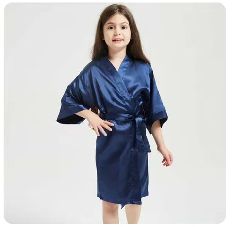 Girl Satin Silk Toddler & Teen Pink Robes – Summer Sleepwear & Kimono Bath Towel