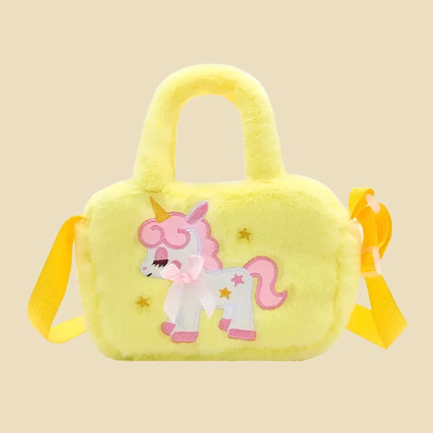 Kids Embroidery Unicorn Plush Crossbody Purse