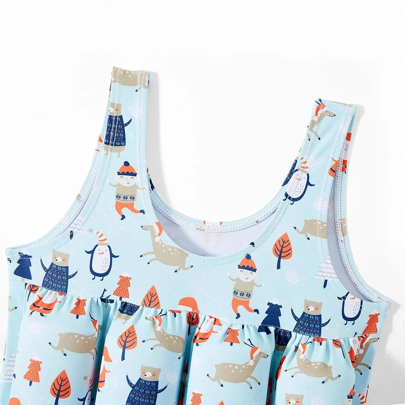 Christmas Themed Floatation Swimsuit Safe & Fun Water Play! Teeny Pandas