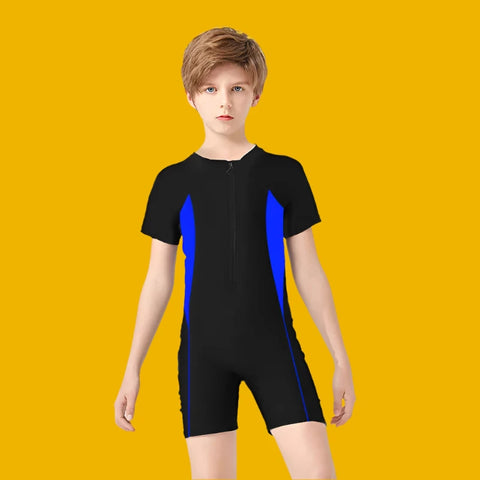 Children's One-Piece Swimsuit – Boy & Girl Sunscreen Zipper Swimwear