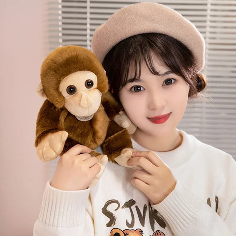 Lifelike Simulation Monkey Plush Toy – Soft Wild Animal Doll