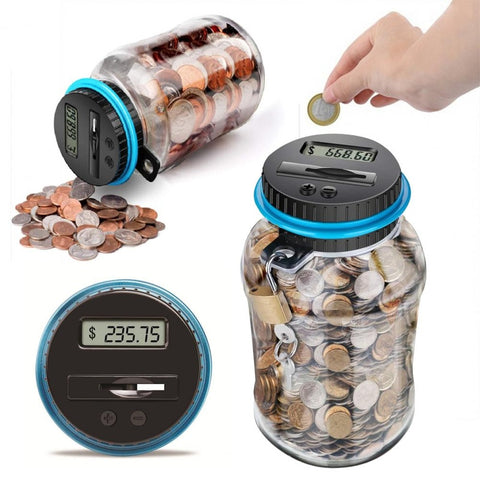 Large Capacity Electronic Piggy Bank – Digital Coin Counter for Kids & Adults