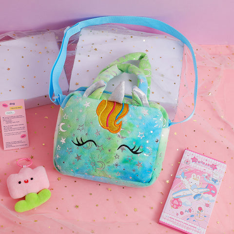 Plush Unicorn Crossbody Bag for Kids