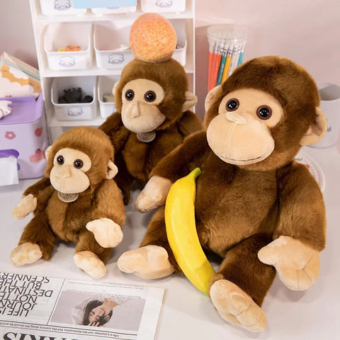 Lifelike Simulation Monkey Plush Toy – Soft Wild Animal Doll