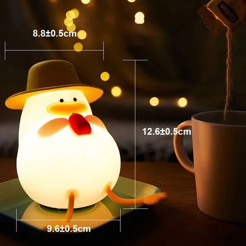 Duck Night Light - Rechargeable, Dimmable Silicone Lamp for Kids