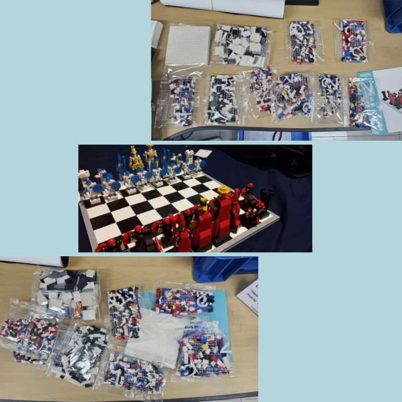Creative Build Chess Set – Retro Block Chess Game You Assemble! Teeny Pandas