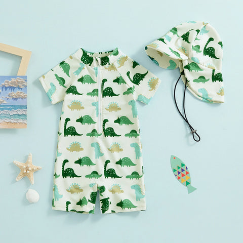 Kids Dinosaur Swimsuit - Sun Safe & Fun!