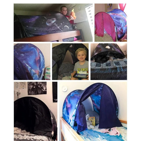 Kids Dream Overbed Tent – Cozy Sleep & Play Dome for Bedtime Fun Teeny Pandas