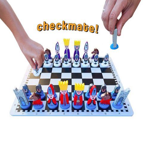 Wooden Cartoon Chess Set for Kids – Fun & Educational Strategy Game Teeny Pandas