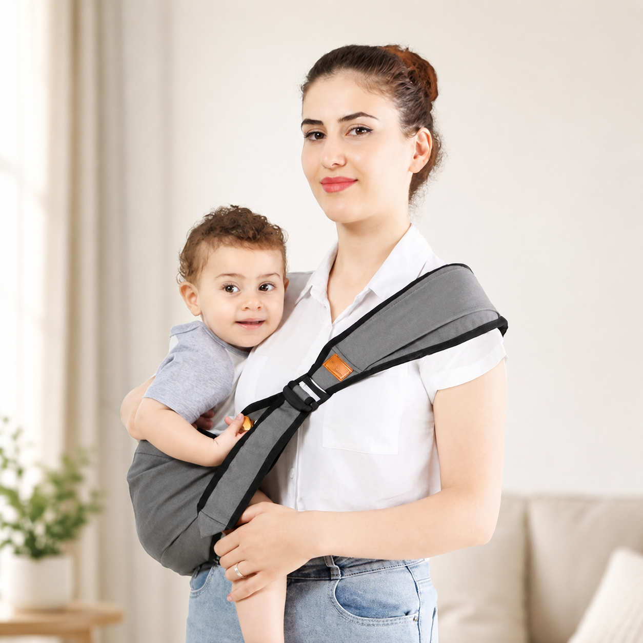 Hands-free toddler carrier for outdoor family walks and adventures
