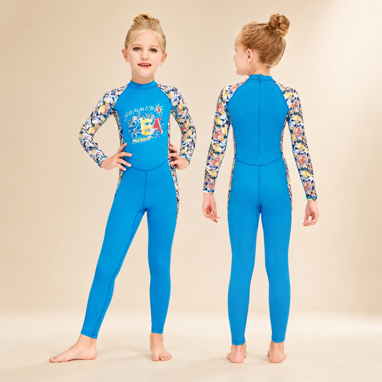 Kids Full Body UV Protection Swimsuit - UV swimwear product photo