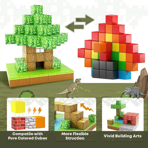 Magnetic Building Blocks Set Teeny Pandas