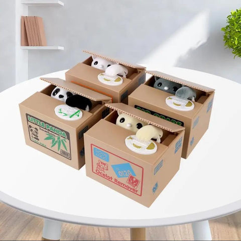 Little Panda Stealing Money Piggy Bank – Interactive Cartoon Savings Box