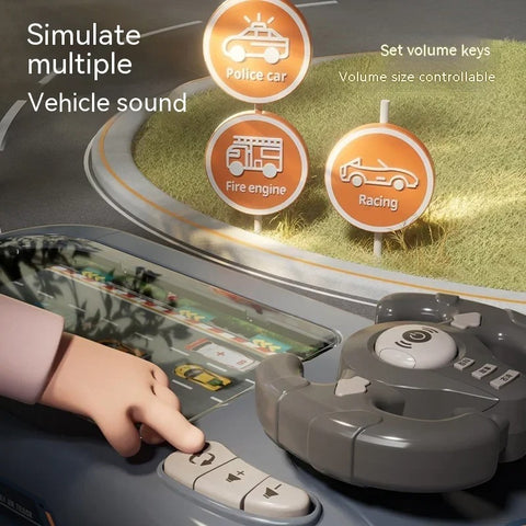 Children's Steering Simulator  – Realistic Racing Adventure with Rechargeable Battery & Sound Effects
