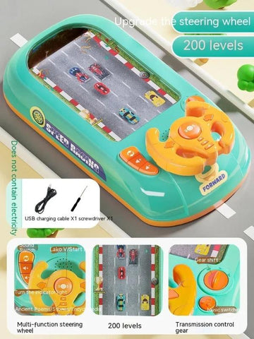 Children's Steering Simulator  – Realistic Racing Adventure with Rechargeable Battery & Sound Effects