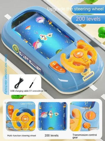Children's Steering Simulator  – Realistic Racing Adventure with Rechargeable Battery & Sound Effects