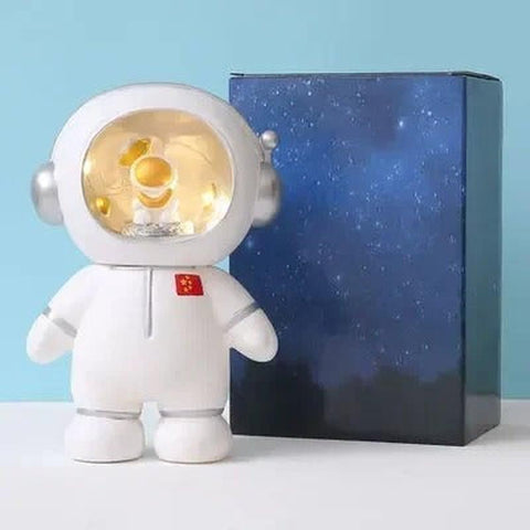 Astronaut Night Light Piggy Bank – Creative Coin Saving Box for Kids' Bedroom Decor
